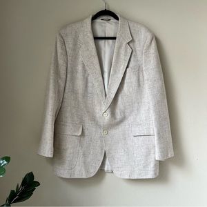 JORDACHE Men's Linen Blend Light Color Single Breasted Blazer, Size 46R